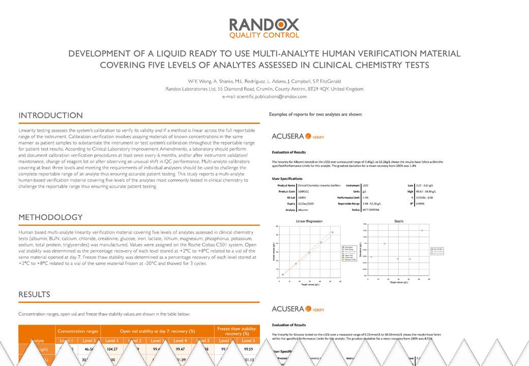 Linearity Verification Clinical Chemistry - Download