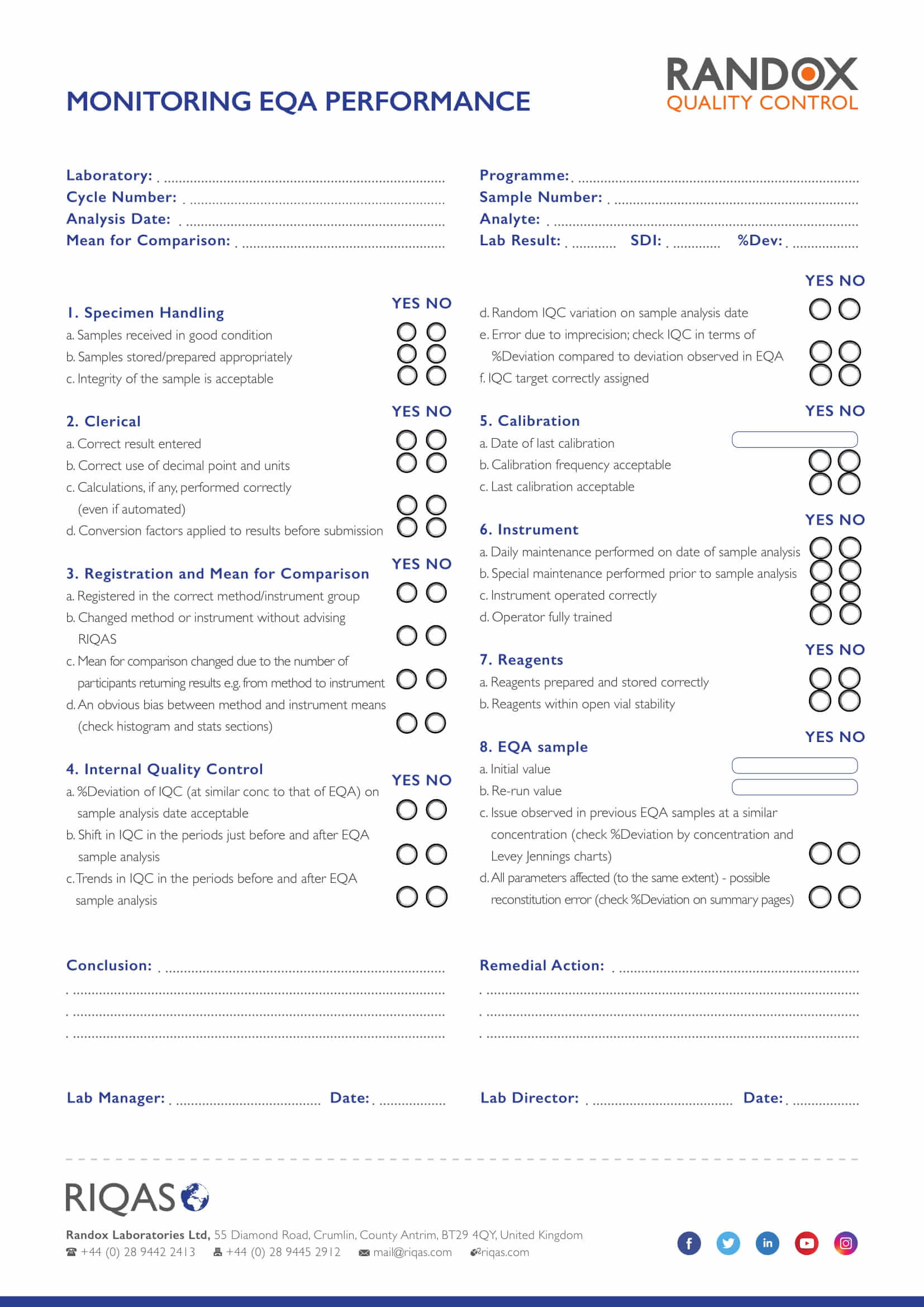 RIQAS-Troubleshooting Checklist - Download