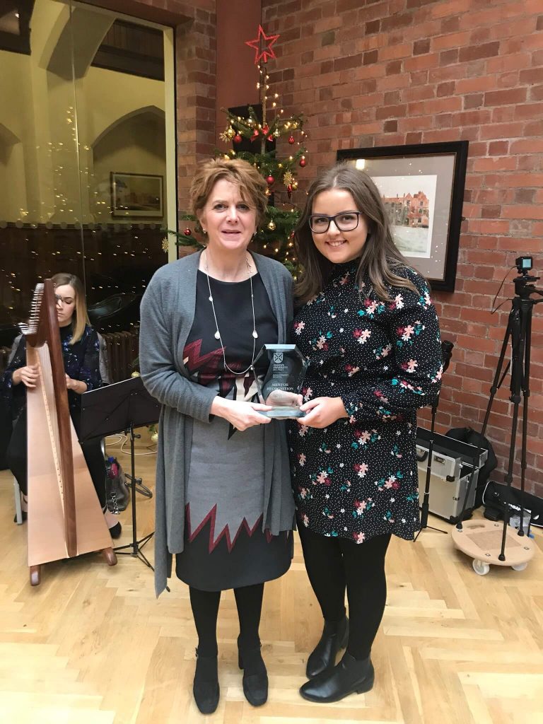 Mary McAllister receives the QUB Mentor Recognition Award