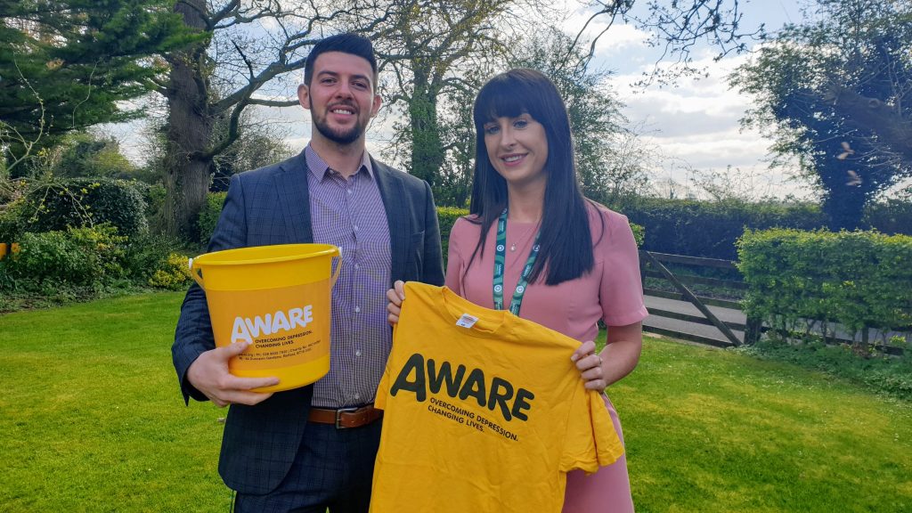 Kenny and Céline are skydiving for AWARE NI