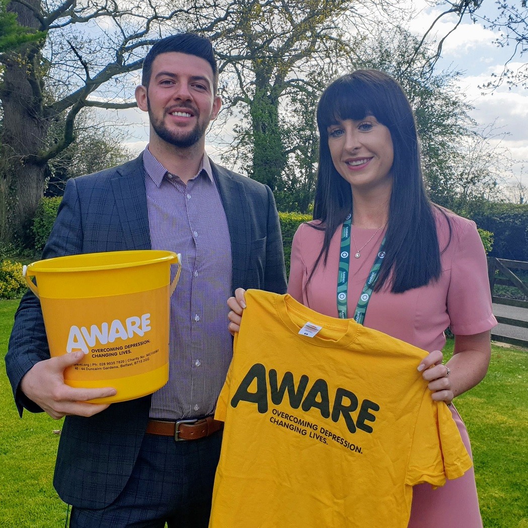 Kenny and Céline are skydiving for AWARE NI