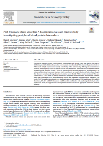 2021.Post-traumatic stress disorder- A biopsychosocial case-control study investigating peripheral blood protein biomarkers